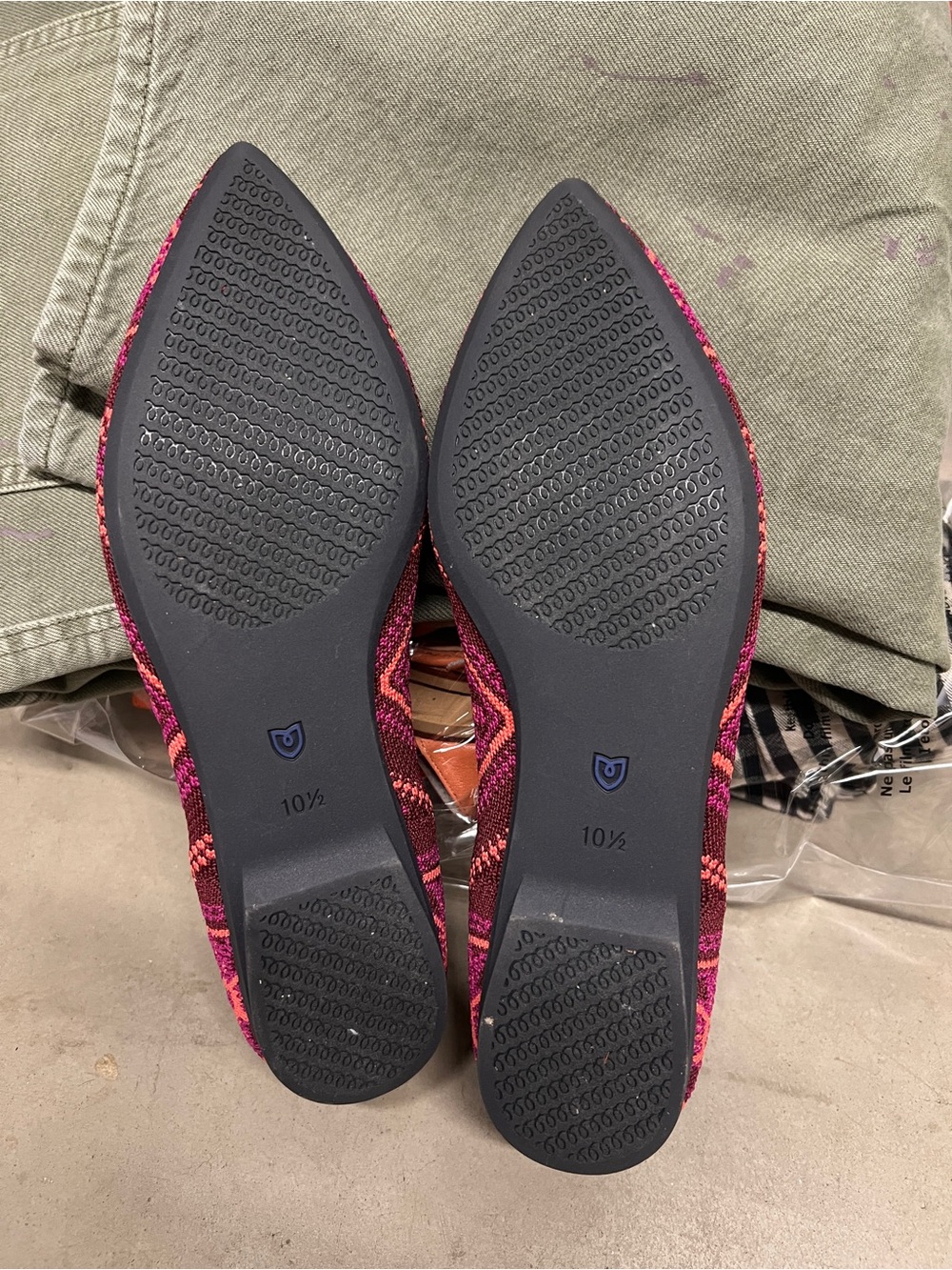 Rothy’s The Point Berry Boho Pointed Toe Flats Size 10.5 - Picture 6 of 10